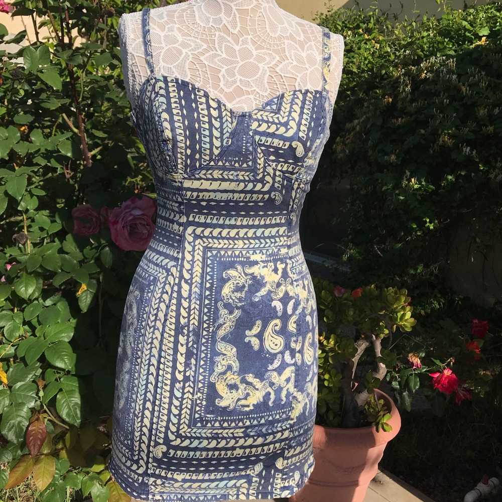 Insight stretch fitted denim mini dress